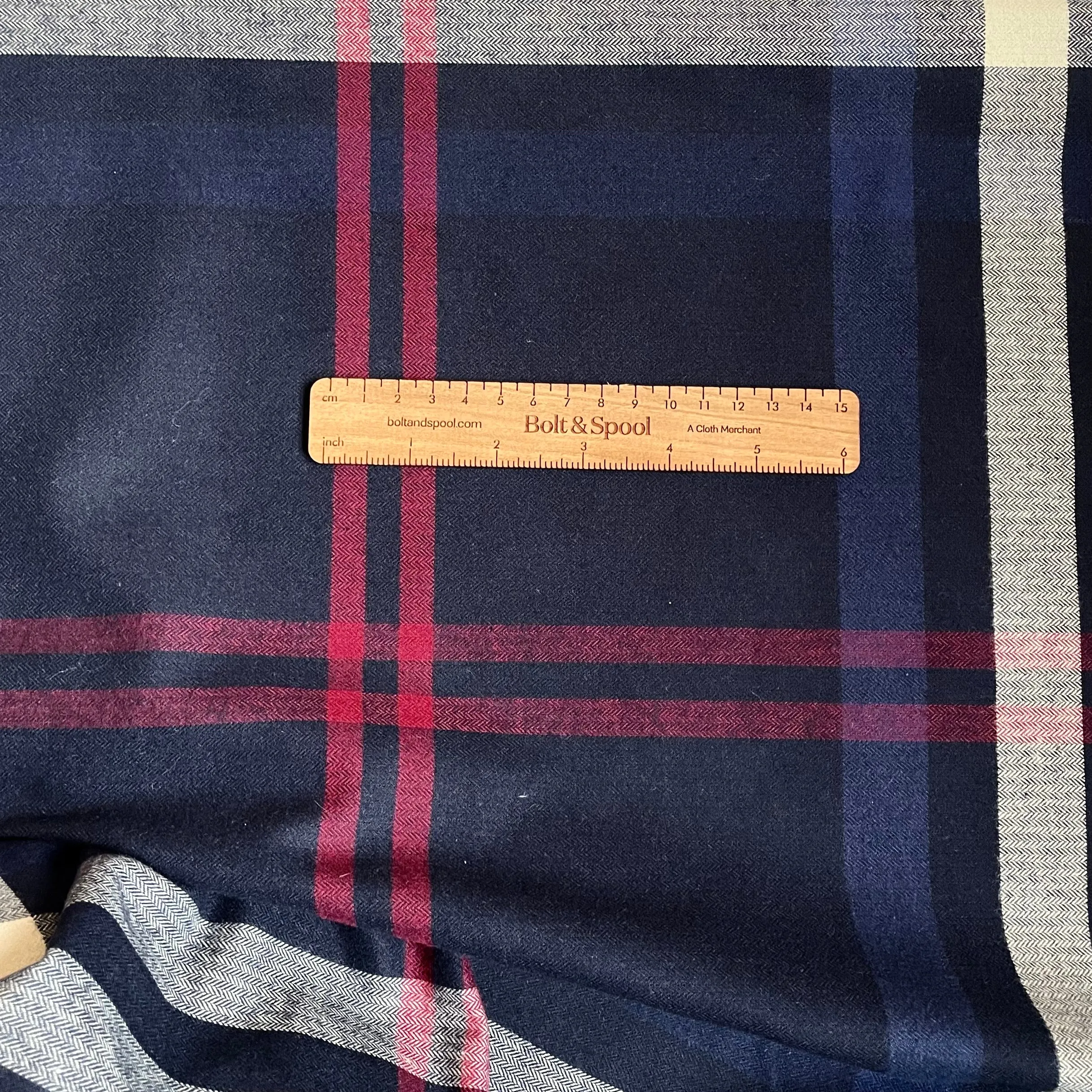 1-5/8 yard Remnant : Robert Kaufman Plaid Flannel - Indigo