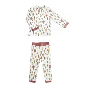 2-Piece Hot Air Balloon Pajama Set with Pink