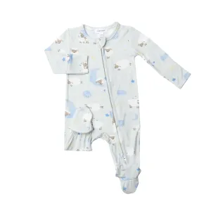 2 Way Zipper Footie | Baby Sheep Blue | Angel Dear