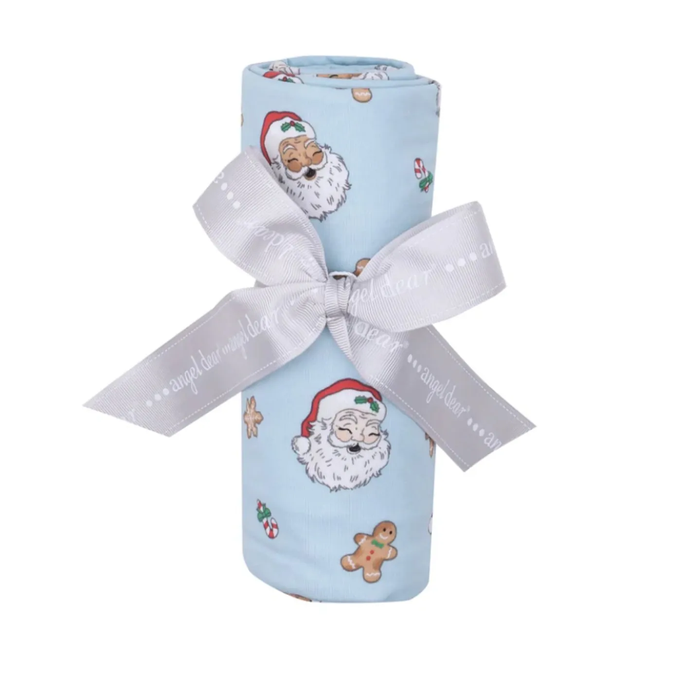 Angel Dear Swaddle Blanket - Blue Vintage Santas