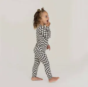 B W wavy Checker Bamboo 2 piece