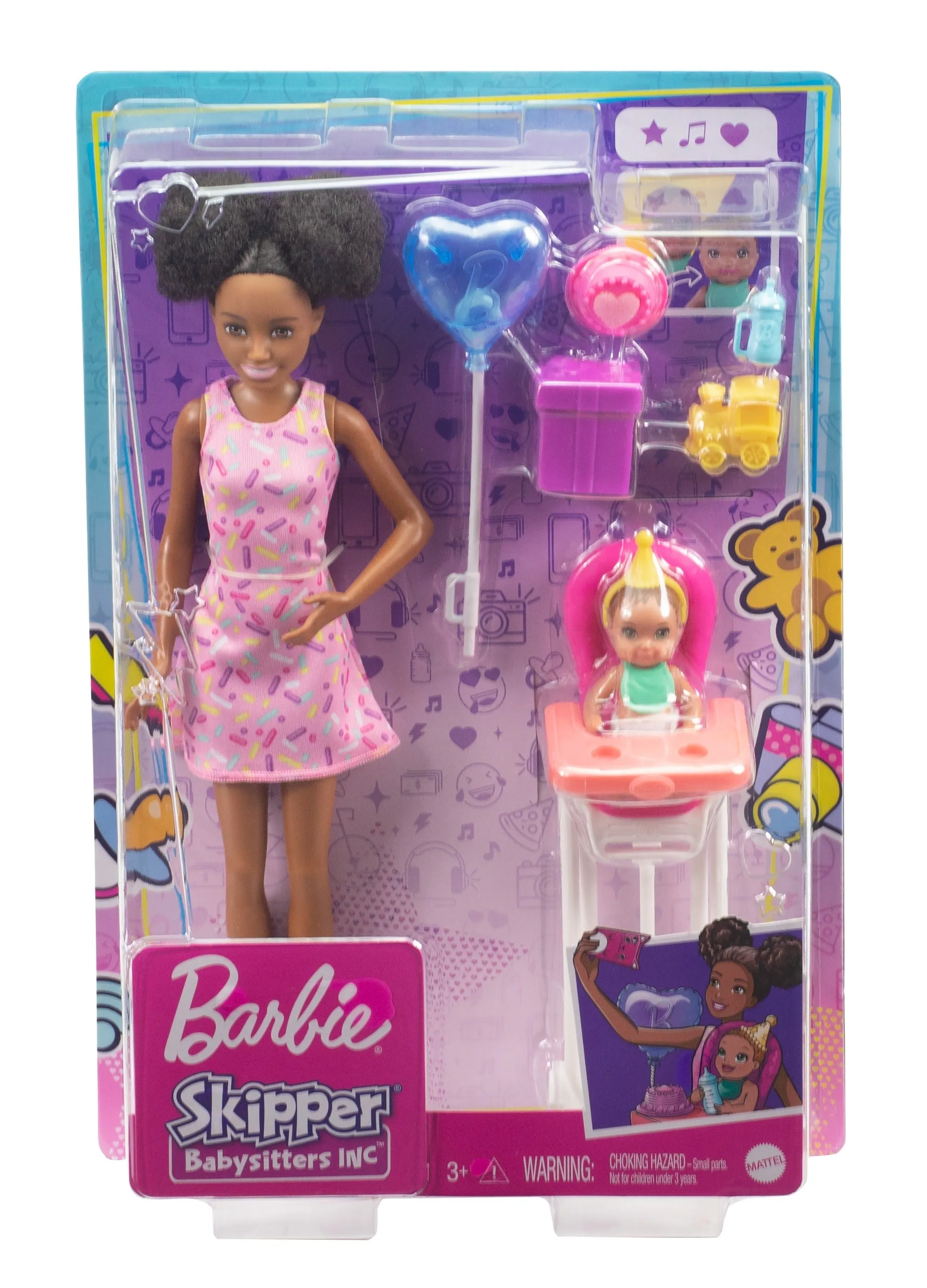 Barbie Skipper Babysitters Inc. Doll & Accessory Babysitter With Black Hair & High Chair