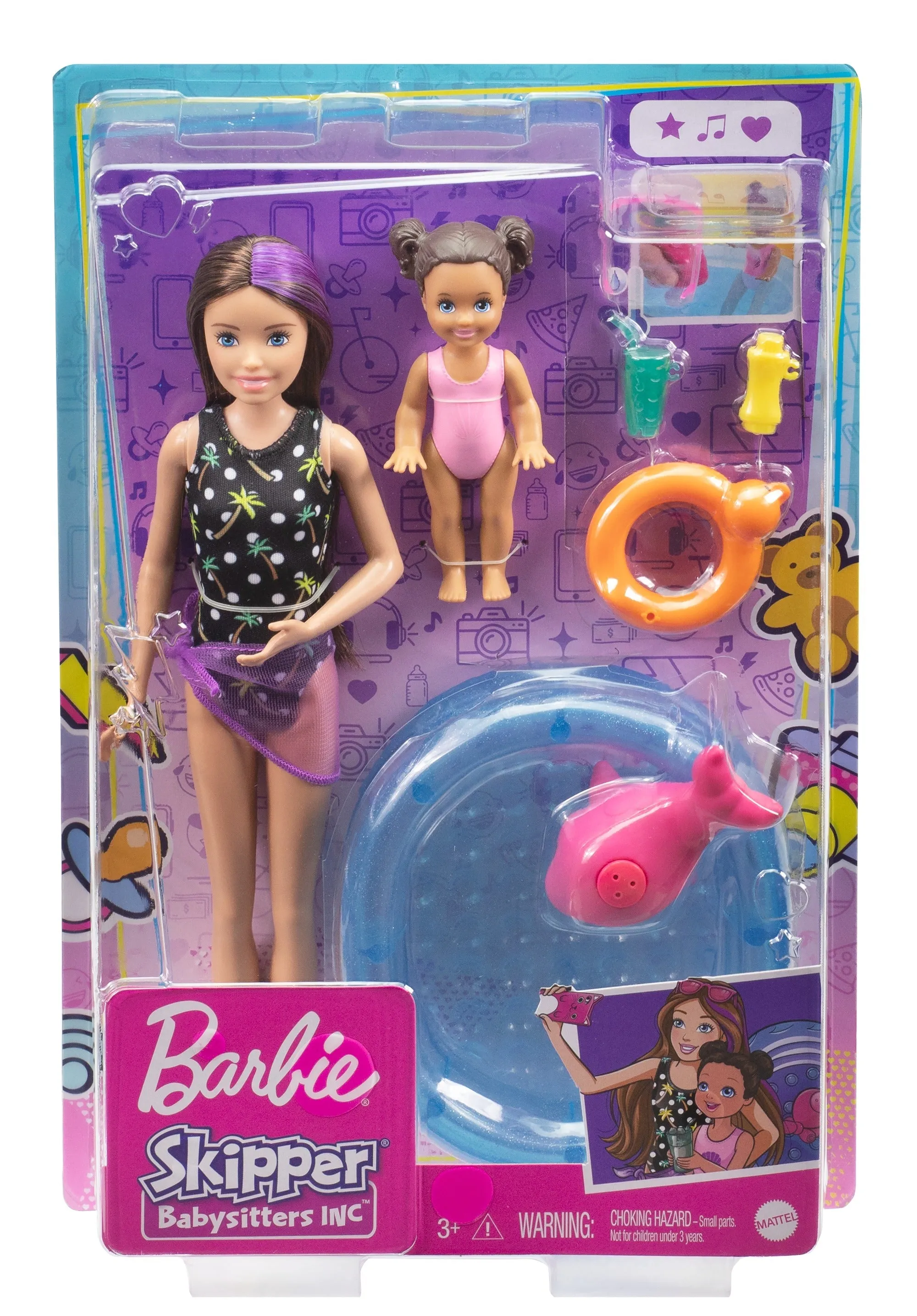 Barbie Skipper Babysitters Inc. Doll & Accessory Babysitter With Paddling Pool