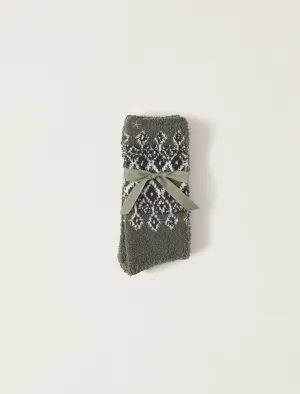 Barefoot Dreams CozyChic® Fair Isle Socks in Olive Branch Multi