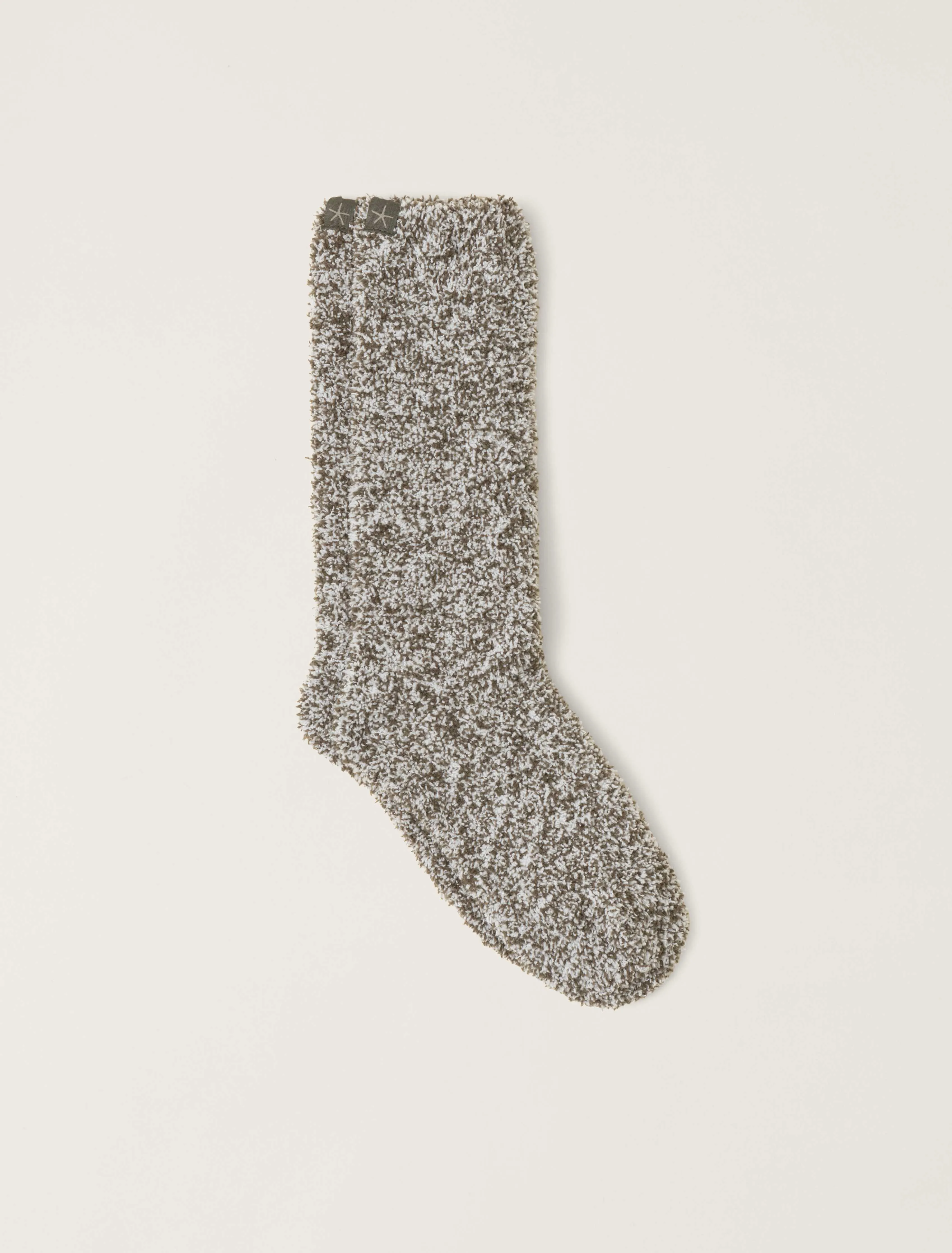 Barefoot Dreams CozyChic® Heathered Olive Branch/White Ultra-Soft Lounge Socks