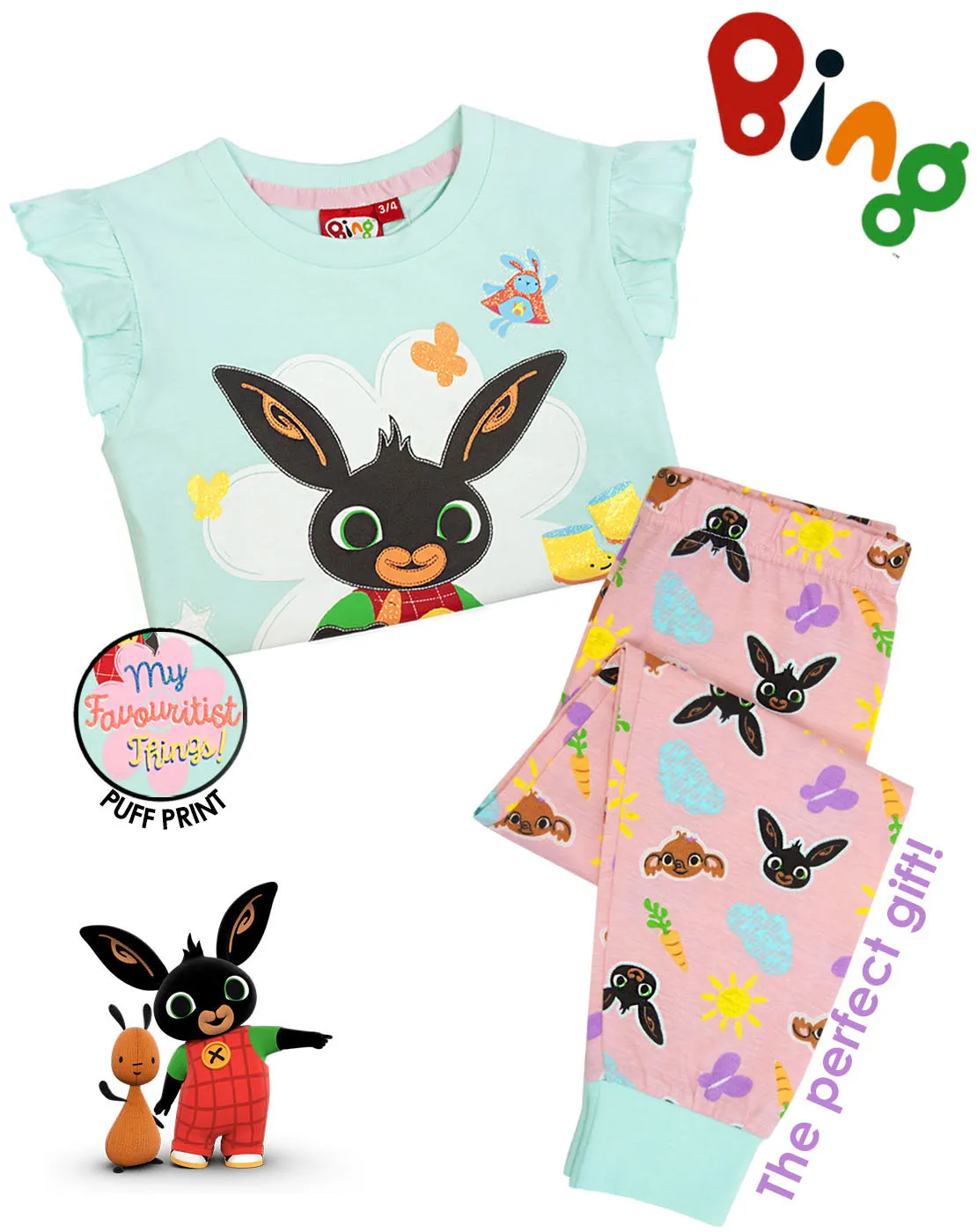 Bing Bunny And Sula Character Girl's Long Sleeve Pyjamas