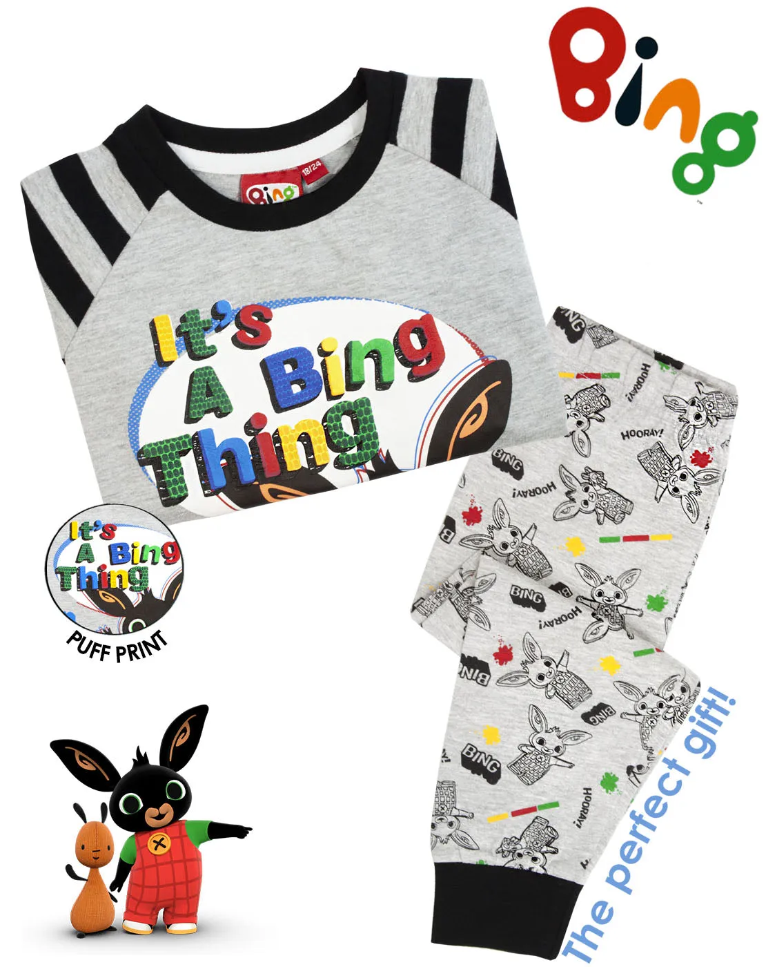 Bing Bunny 'it's a Bing Thing' Character Boy's Long Sleeve Pyjamas