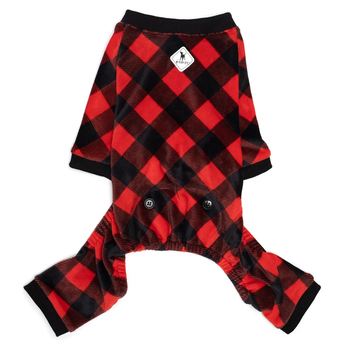 Black/Red Buffalo Plaid Dog Pajamas