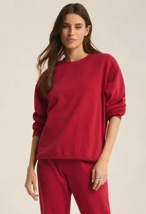 Boyfriend Sweatshirt-Haute Red