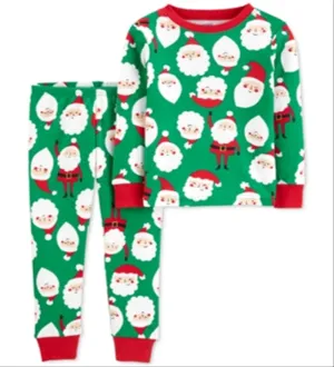 Carter's Baby Boy's 2 Pc Cotton Santa Pajamas Set Green Size 24MOS