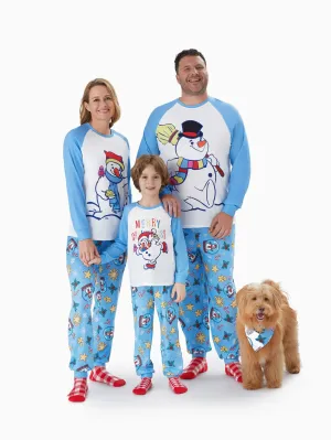 Christmas Family Matching Raglan Sleeves Snowman Graphic Pajama Sets