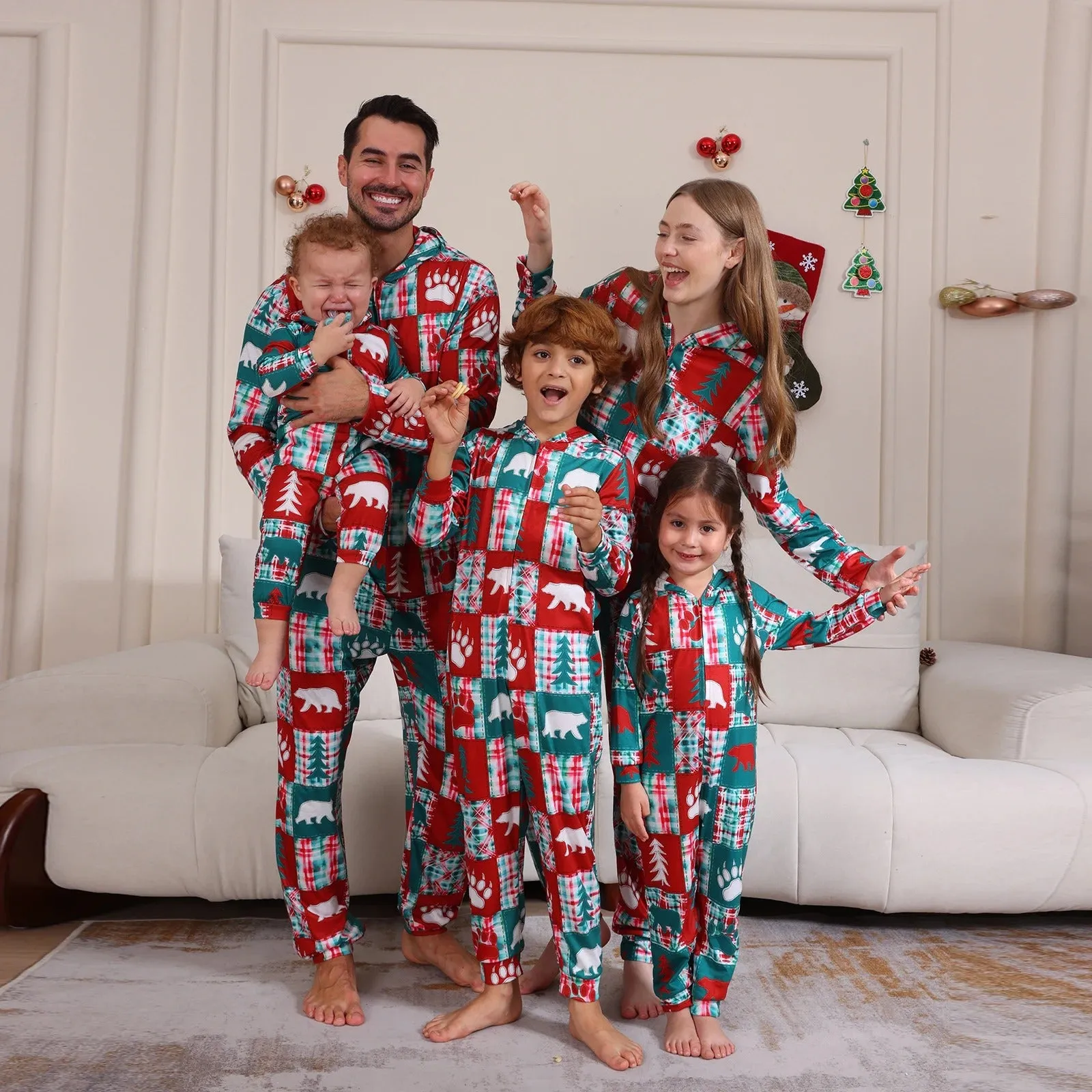 Christmas Festive Family Matching Onesie Pajama Set