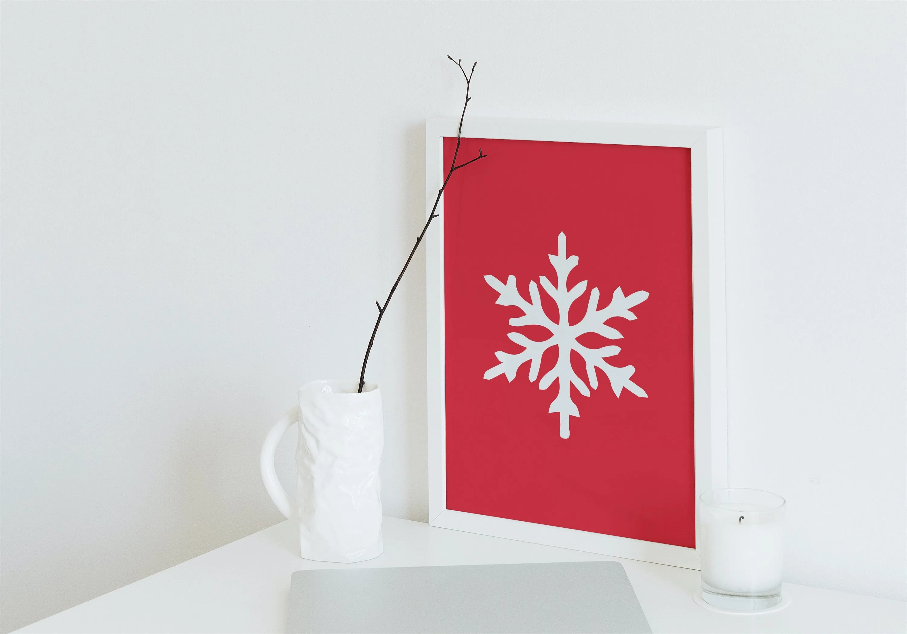 Christmas Snowflake Print INSTANT DOWNLOAD Art Prints, Winter Wall Art Set, Red Aesthetic, Winter Illustration Prints, Skiing Prints, Winter Onederland