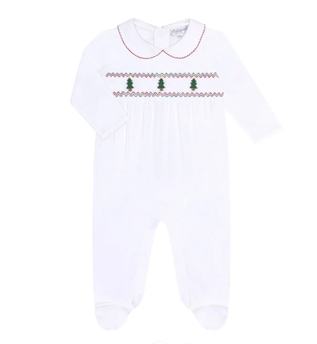 Christmas Tree Smocked Footie