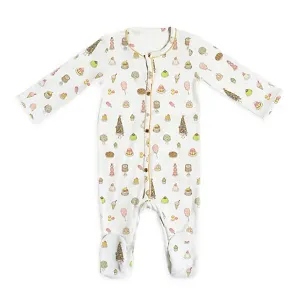 Classic Playsuit Footed Onesie in Sweetie Pie