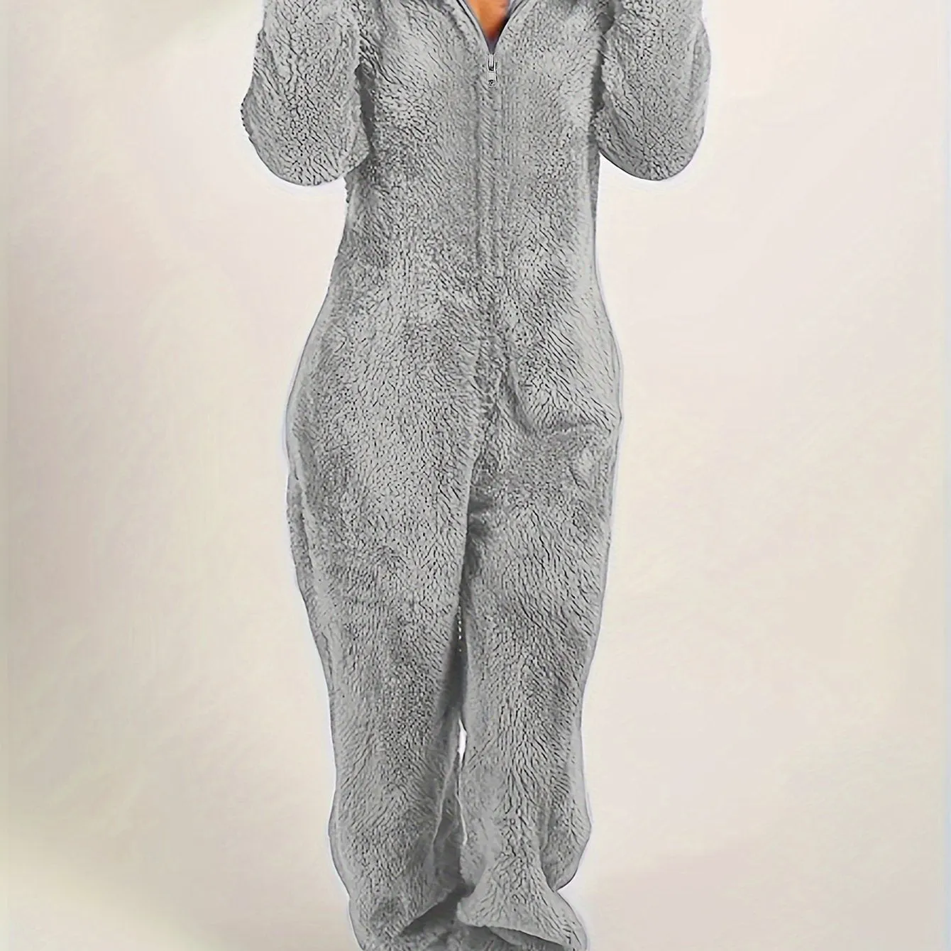 Cute  Cozy Fuzzy Hooded Pajama Jumpsuit for Carnaval