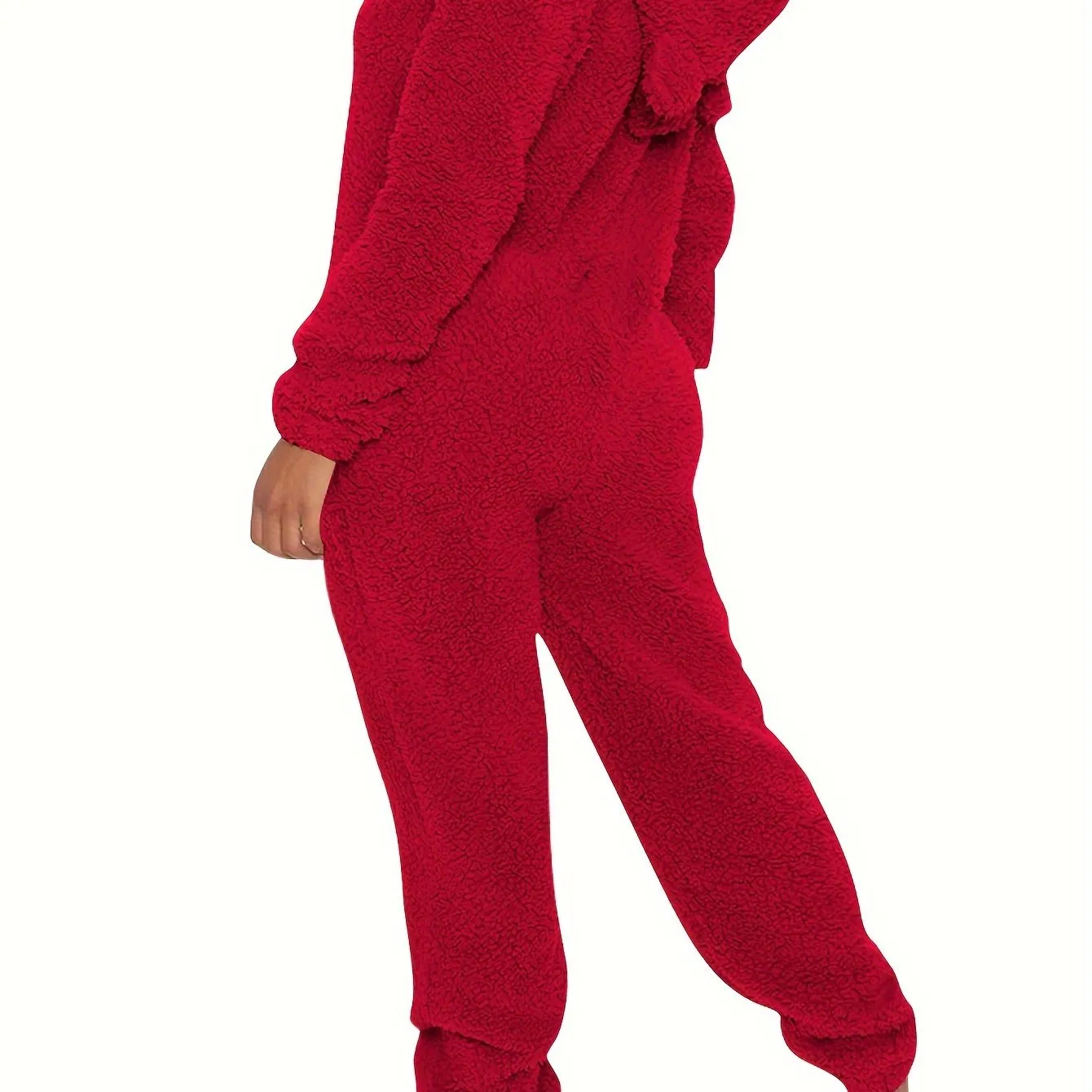 Cute  Cozy Fuzzy Hooded Pajama Jumpsuit for Carnaval