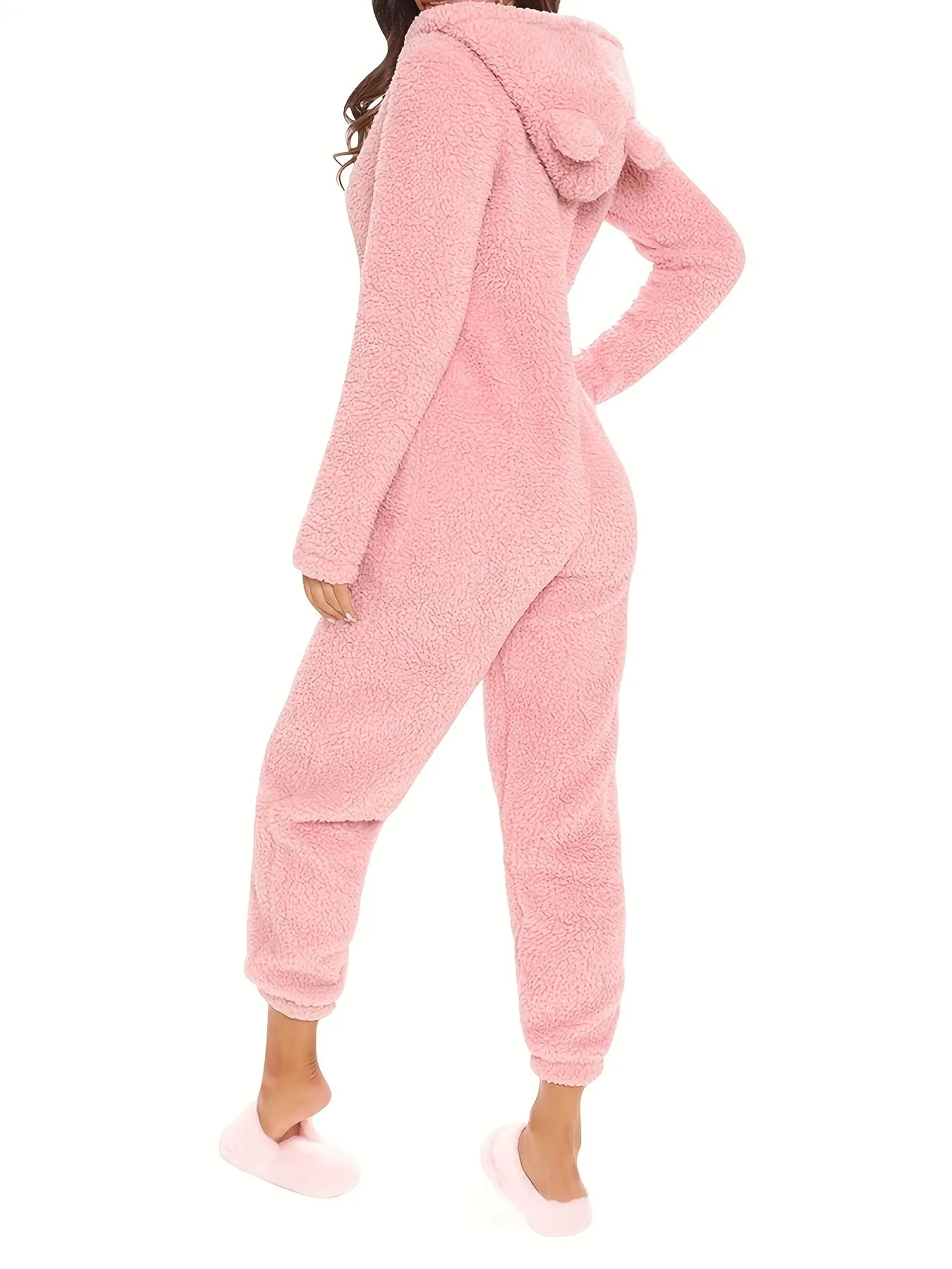 Cute  Cozy Fuzzy Hooded Pajama Jumpsuit for Carnaval