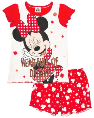 Disney Minnie Mouse Girl's Short Pyjamas - Red