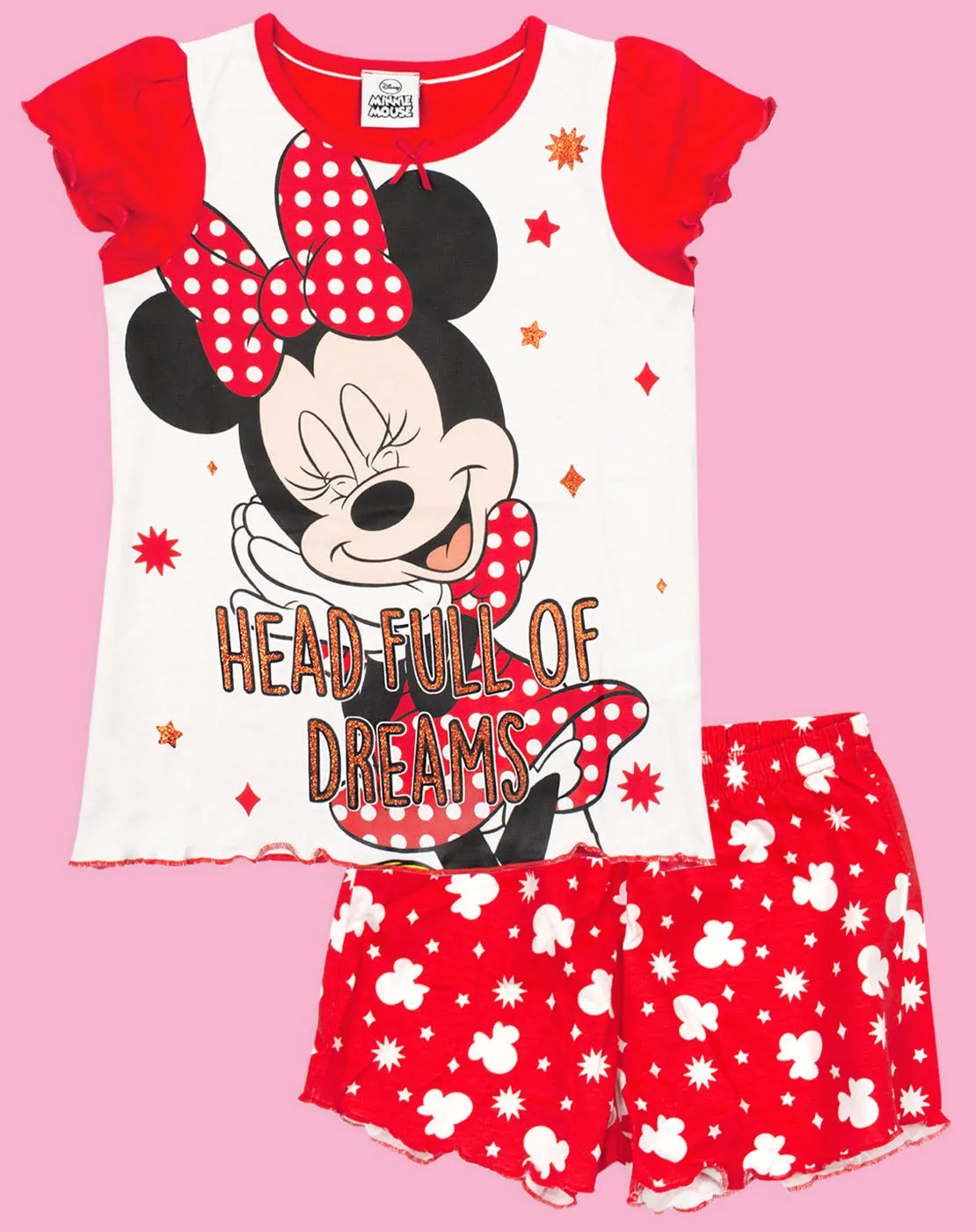 Disney Minnie Mouse Girl's Short Pyjamas - Red