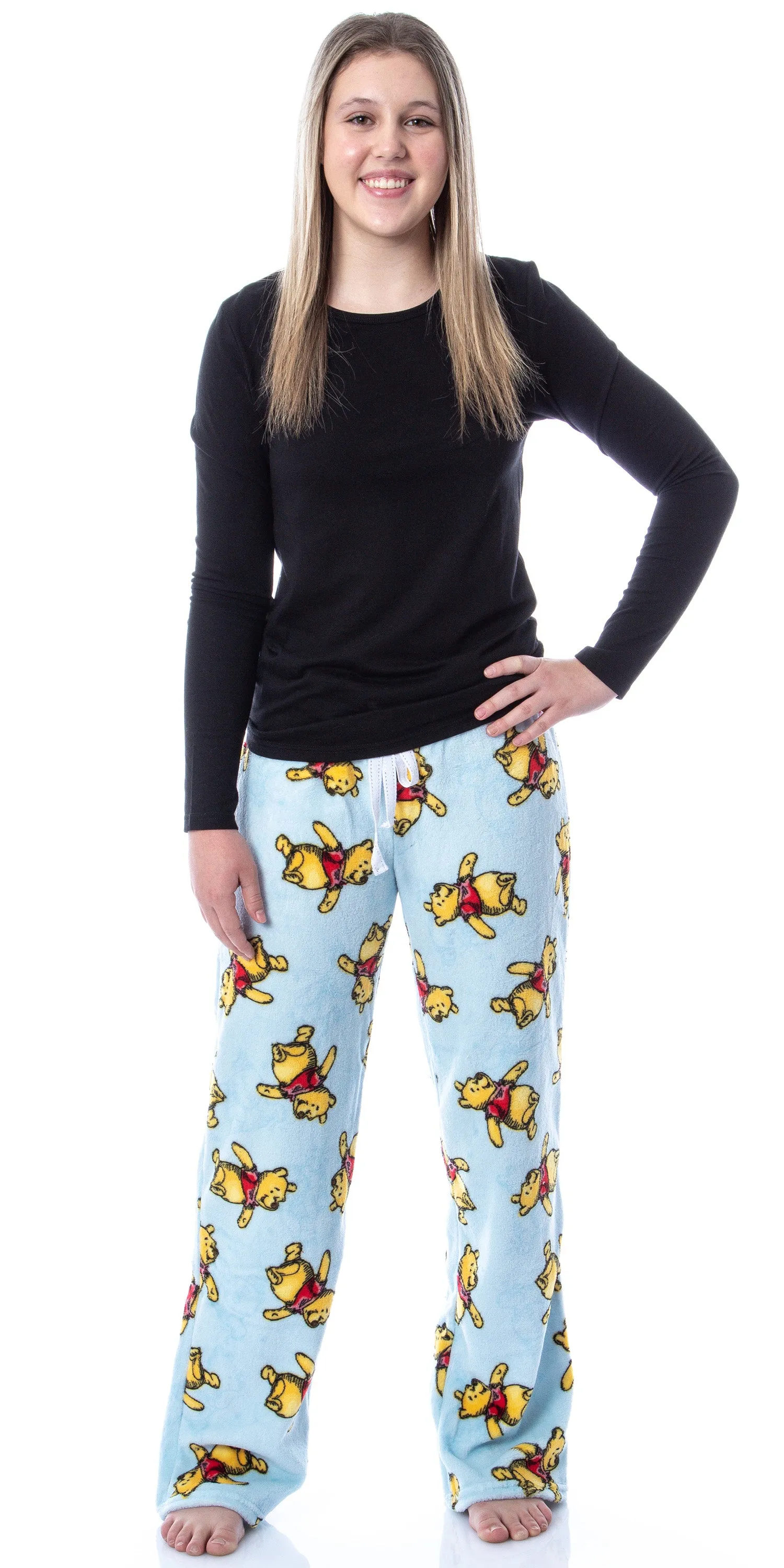 Disney Women's Winnie The Pooh Sketch Toss Print Loungewear Pajama Pants