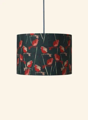 Drum Lampshade - Forest Green Robin