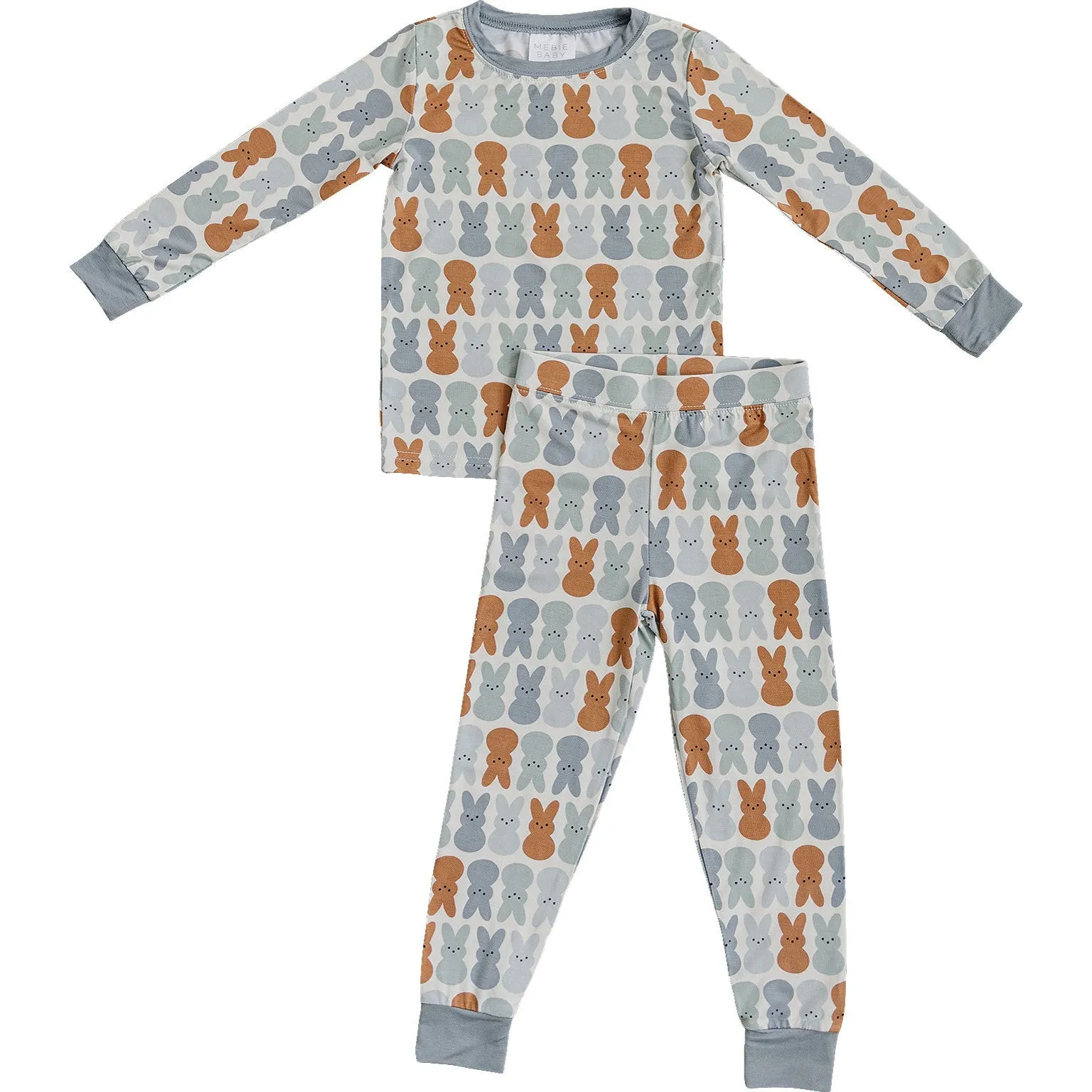 Dusty Blue Bunny Bamboo Two-piece Cozy Set