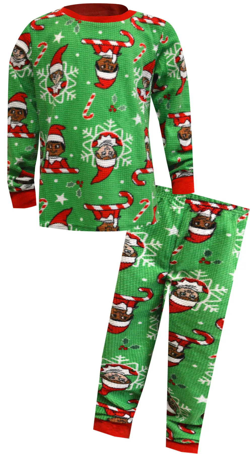 Elf on the Shelf Merry Jolly Cheer Waffle Fleece Girls Pajamas