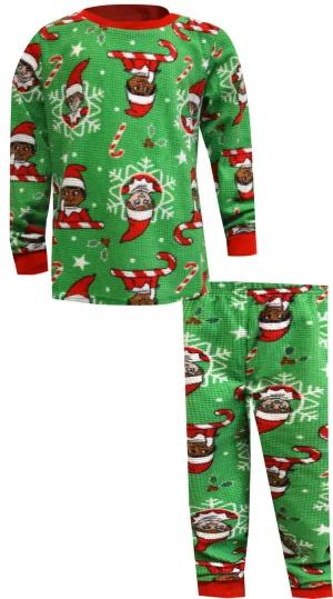 Elf on the Shelf Merry Jolly Cheer Waffle Fleece Girls Pajamas