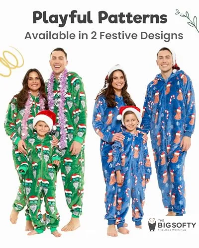 Family Christmas Onesies Adult & Kids - Christmas Onesies Women Pajamas - Christmas Kid & Adult Onesie Pajamas for Women/Men/Kids, Fleece Onesies for Women, Teens/Adult PJs - Blue Reindeer (Adult XL)