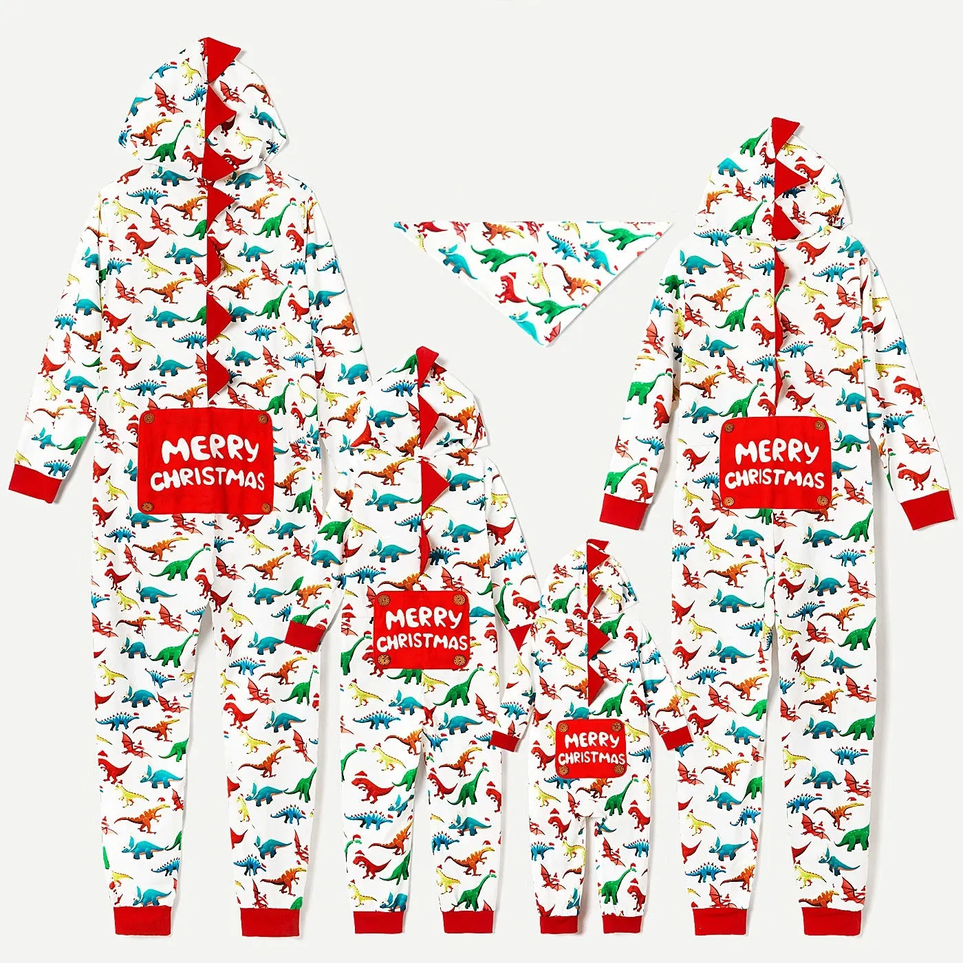 Family Matching Dinosaur Christmas Onesie Pajama Set