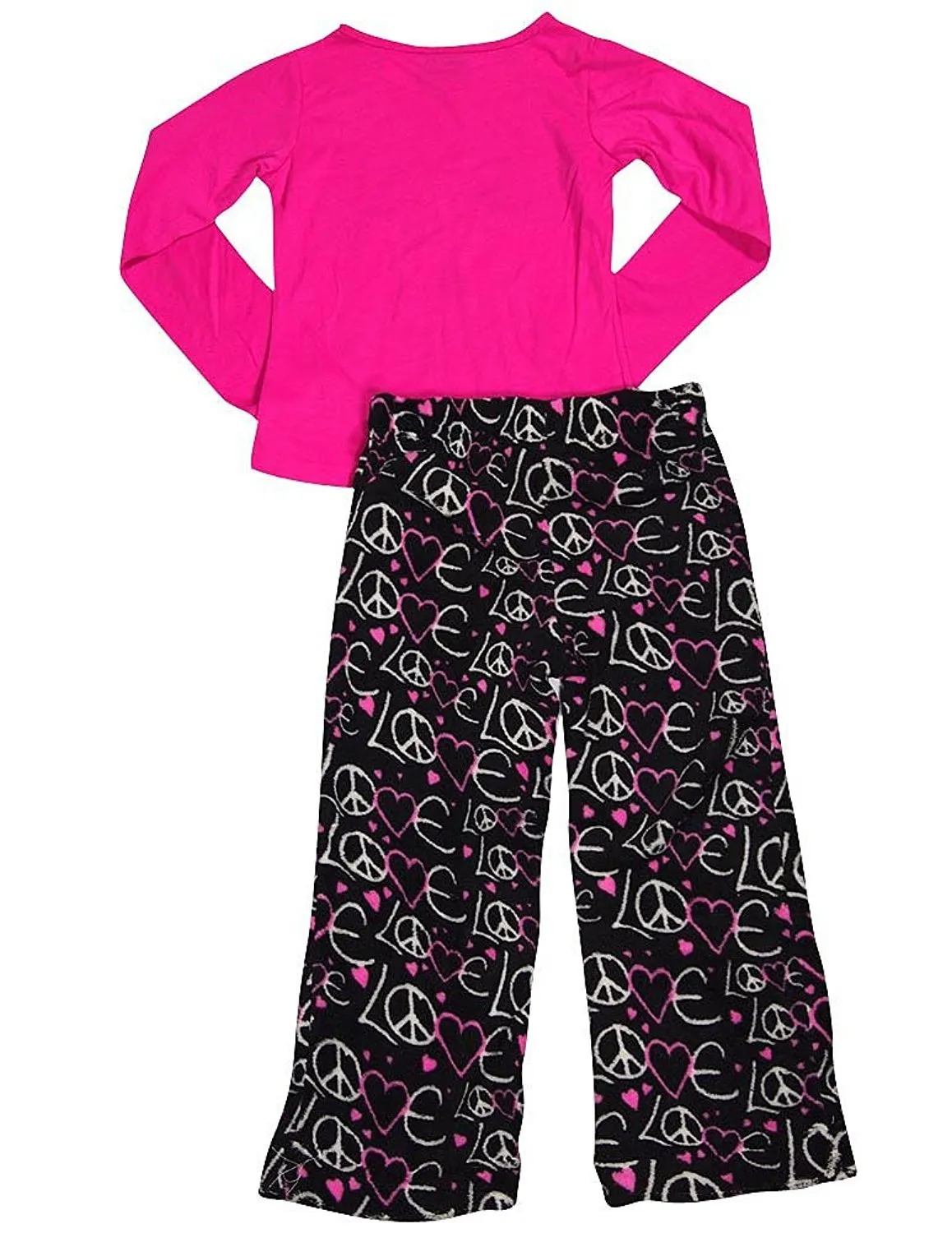 Fun Kidz - Little Girls' Long Sleeve Scribble Love Pajamas