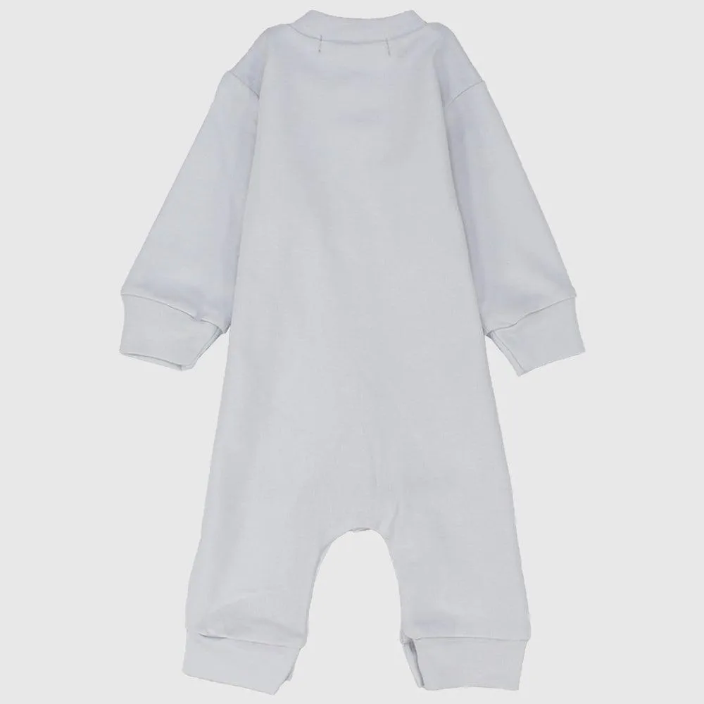 Grey Swinging Bear Long-Sleeved Baby Footless Onesie