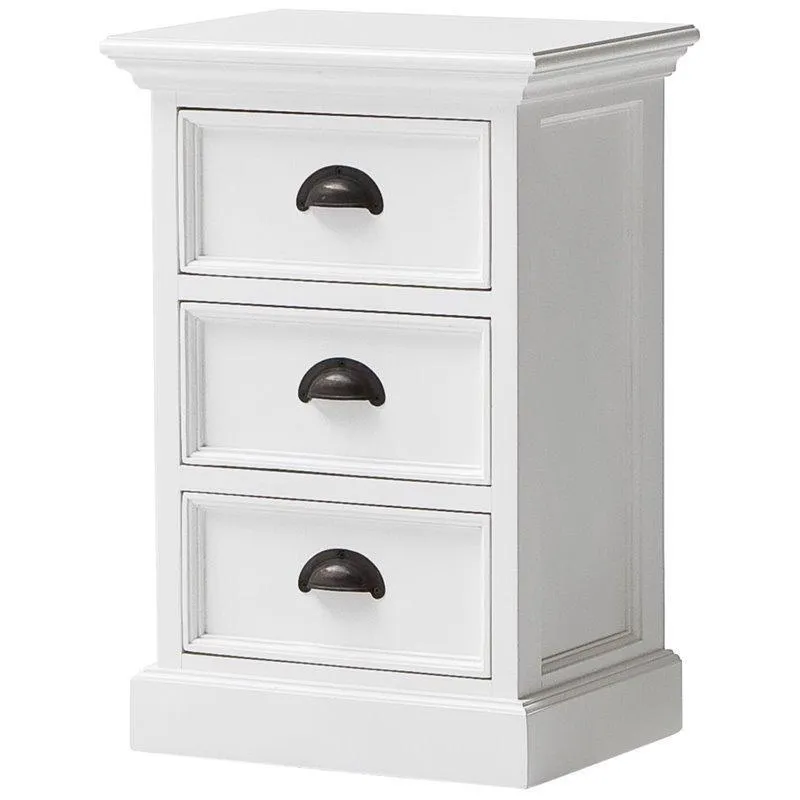 Halifax White Painted Small 3 Drawer Bedside Cabinet