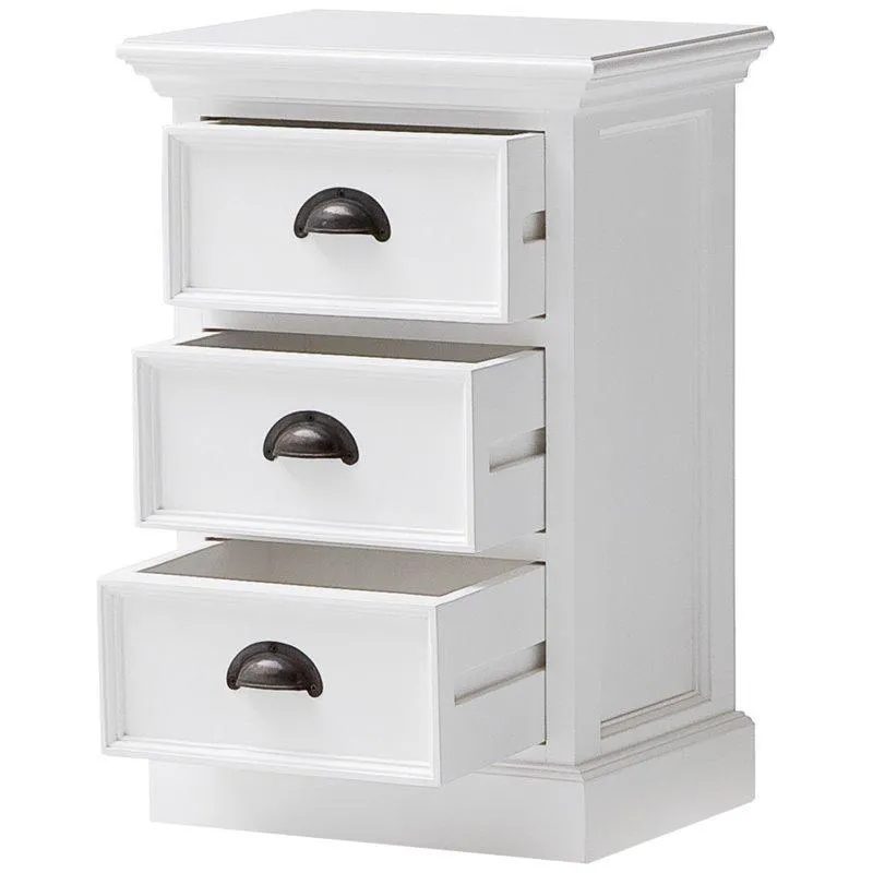 Halifax White Painted Small 3 Drawer Bedside Cabinet