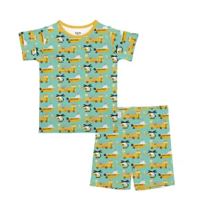 Hawaiian Fire Truck Kids Short Pajama Set