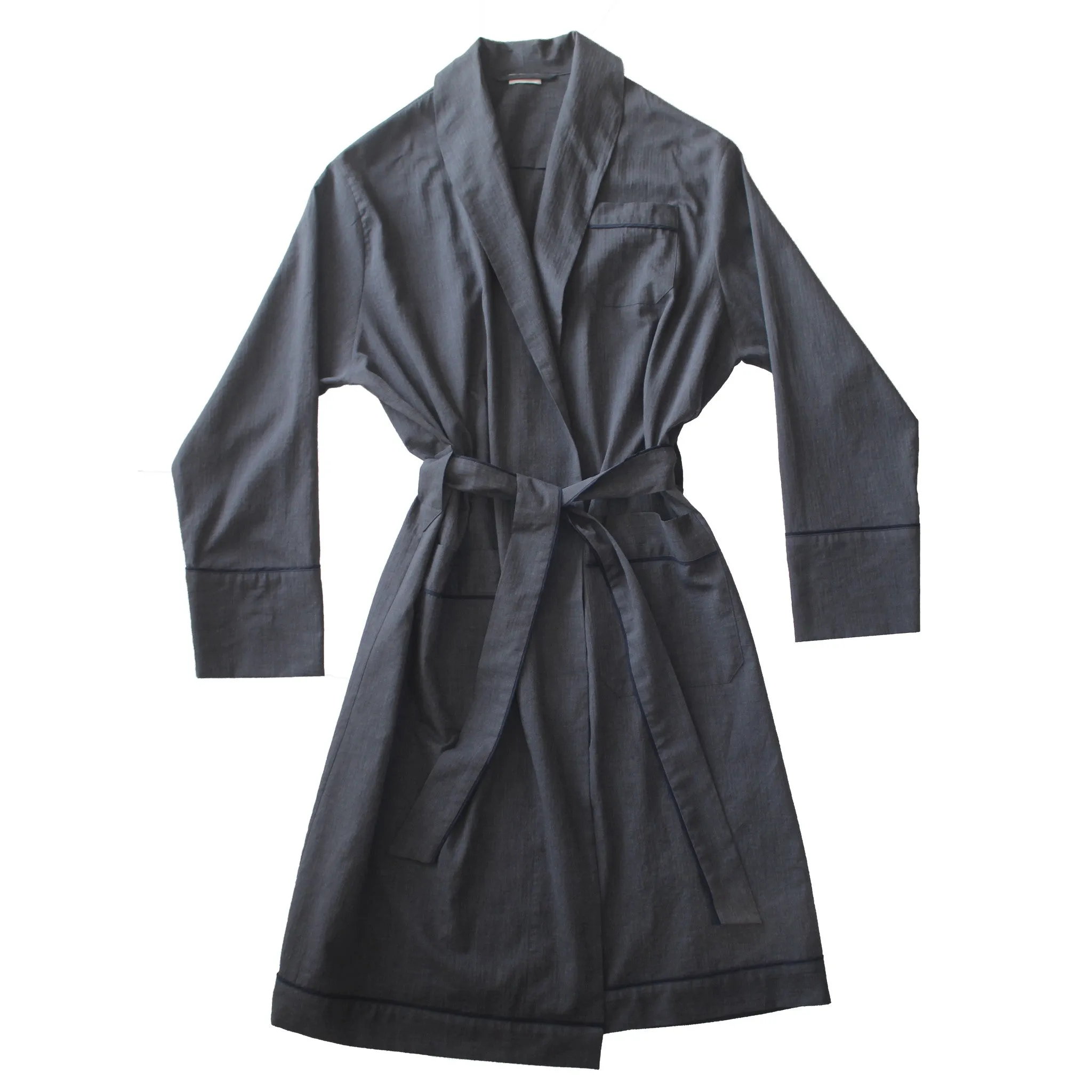 Janus Robe in Grey Italian Cotton Flanella