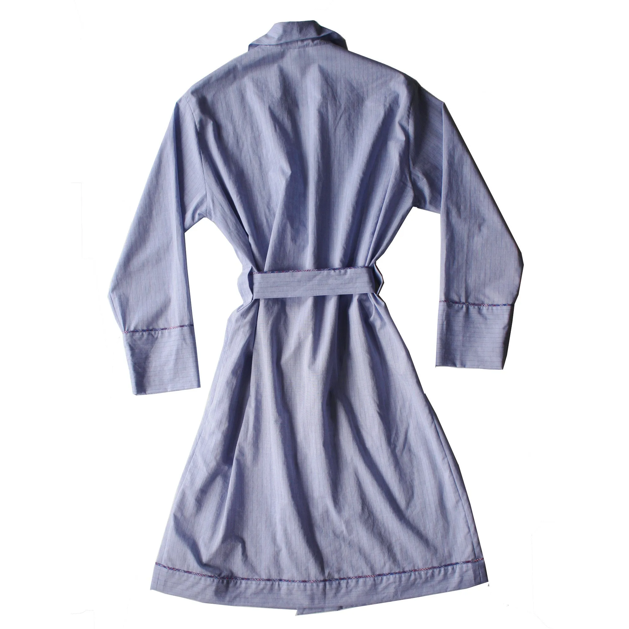 Janus Robe in Light Blue Stripe Italian Cotton