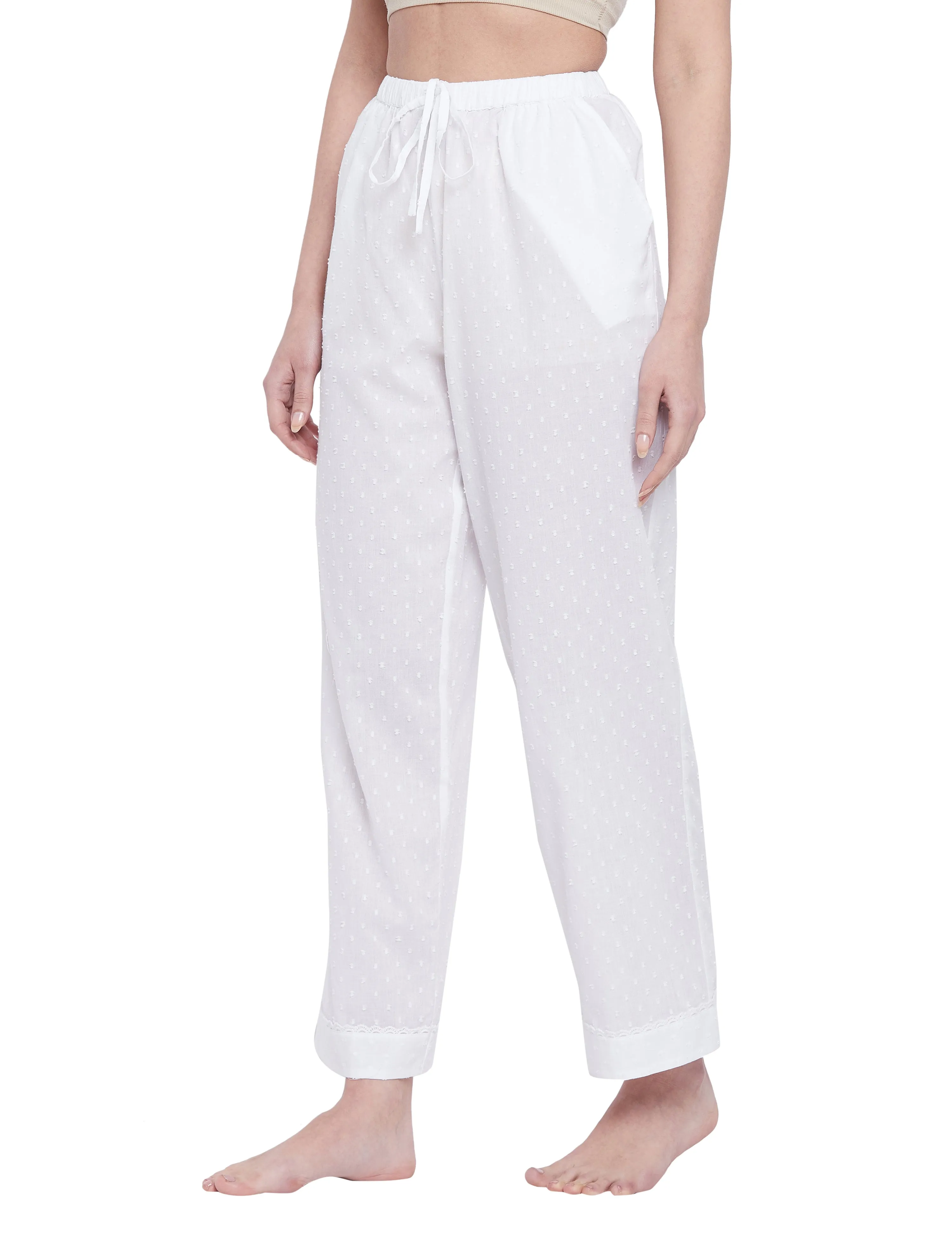 Lana Cotton Lace Sleep Pajamas