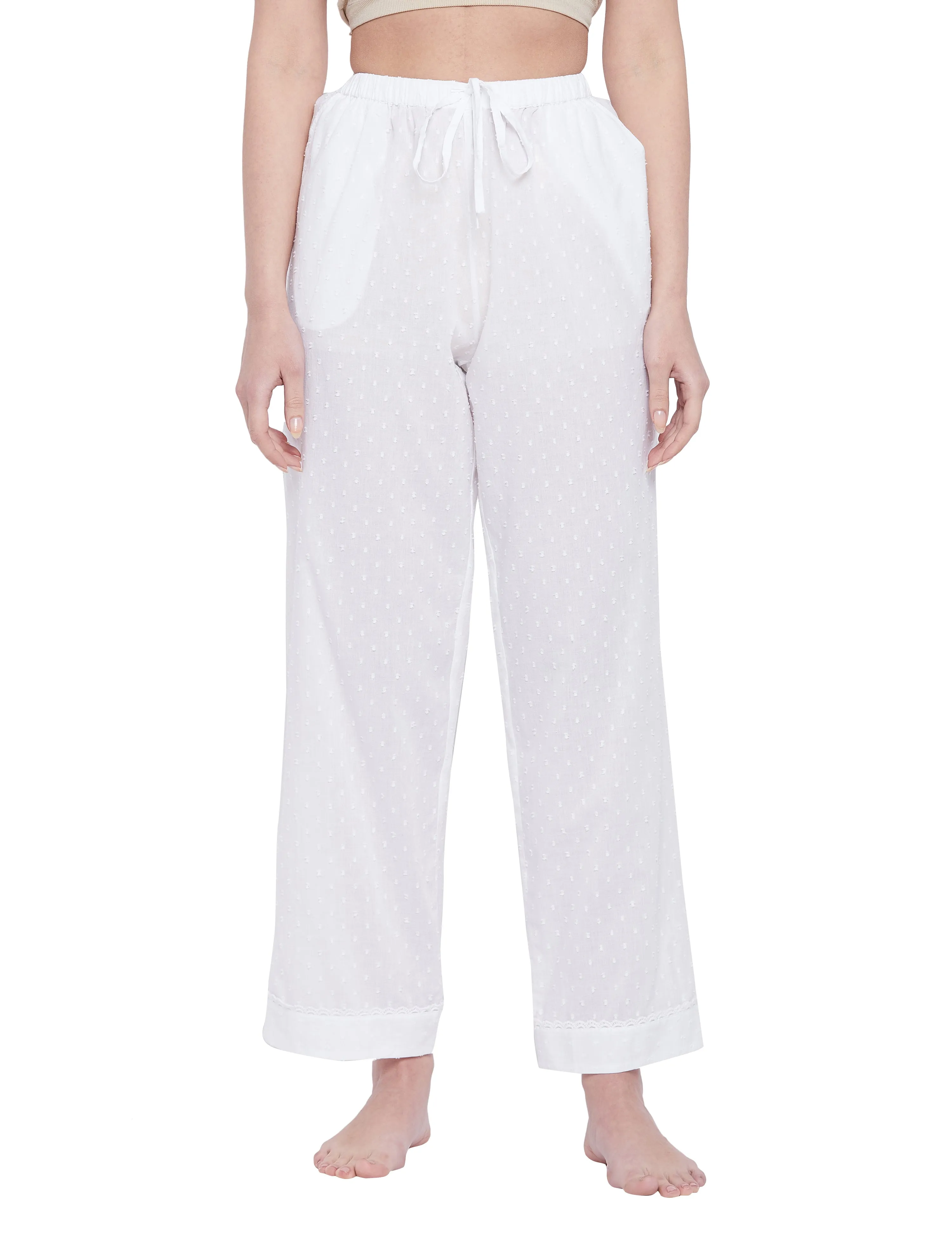 Lana Cotton Lace Sleep Pajamas