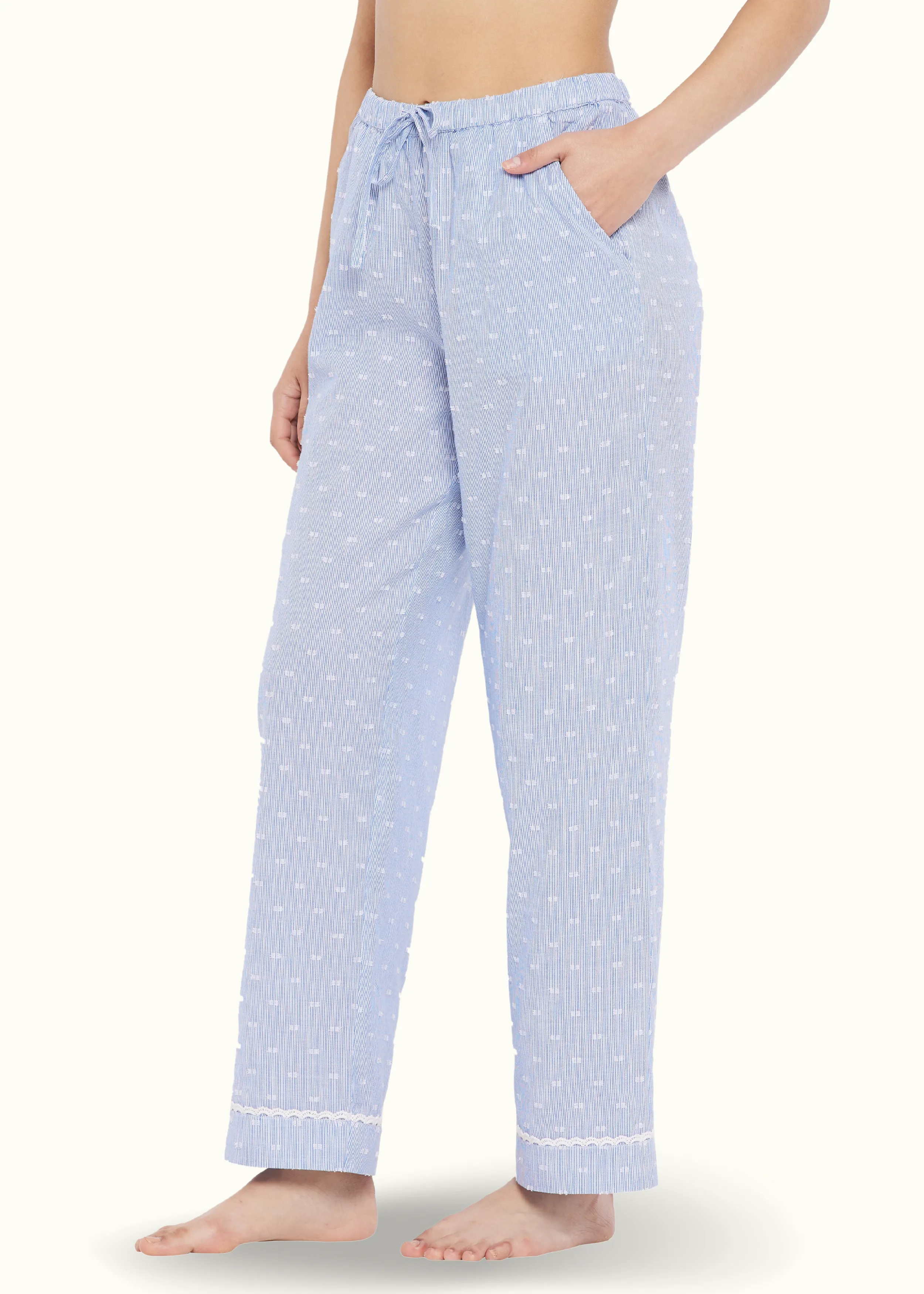 Lana Cotton Lace Sleep Pajamas