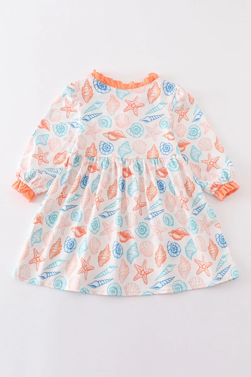 Marine print girl pajamas dress