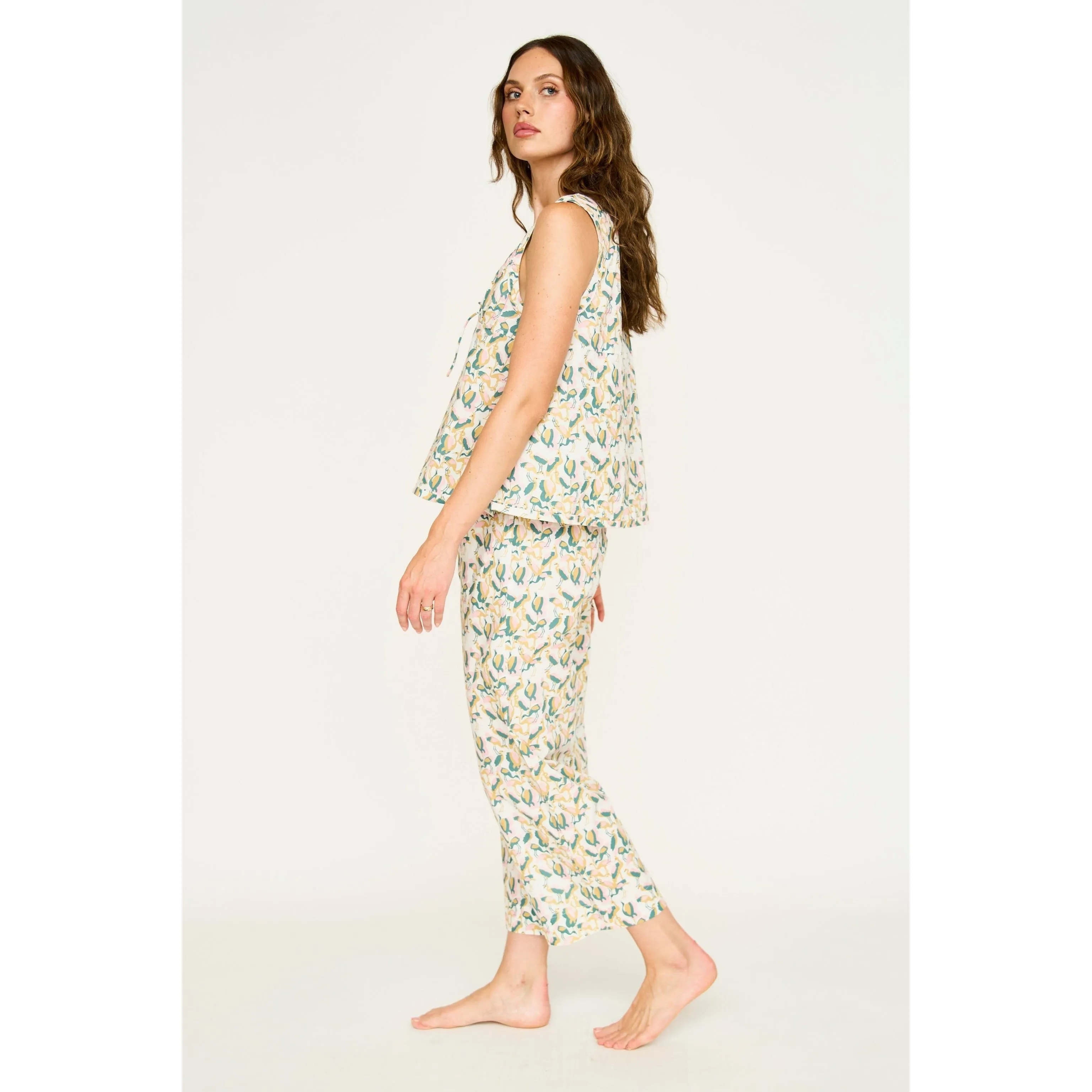 Mirth Pajama Pant & Camisole Set in Garden Bird