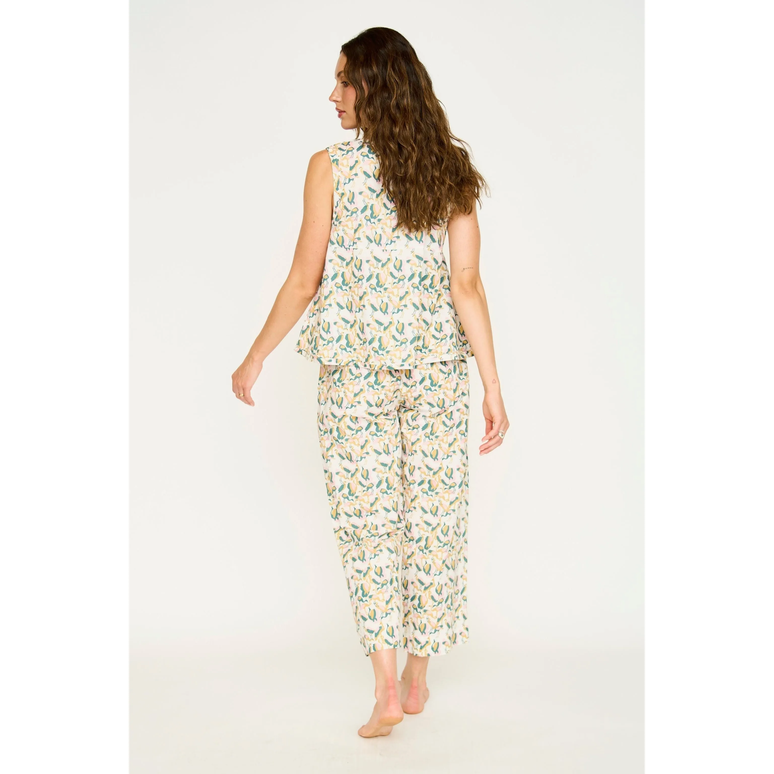 Mirth Pajama Pant & Camisole Set in Garden Bird