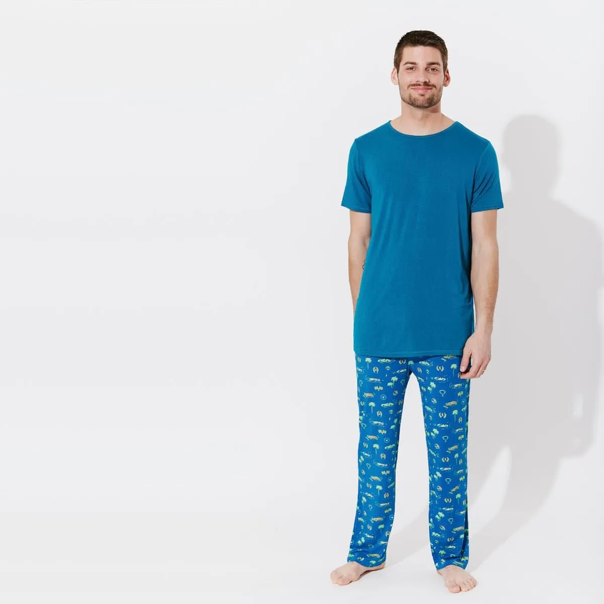 Monaco Blue Bamboo Men's Pajama Set