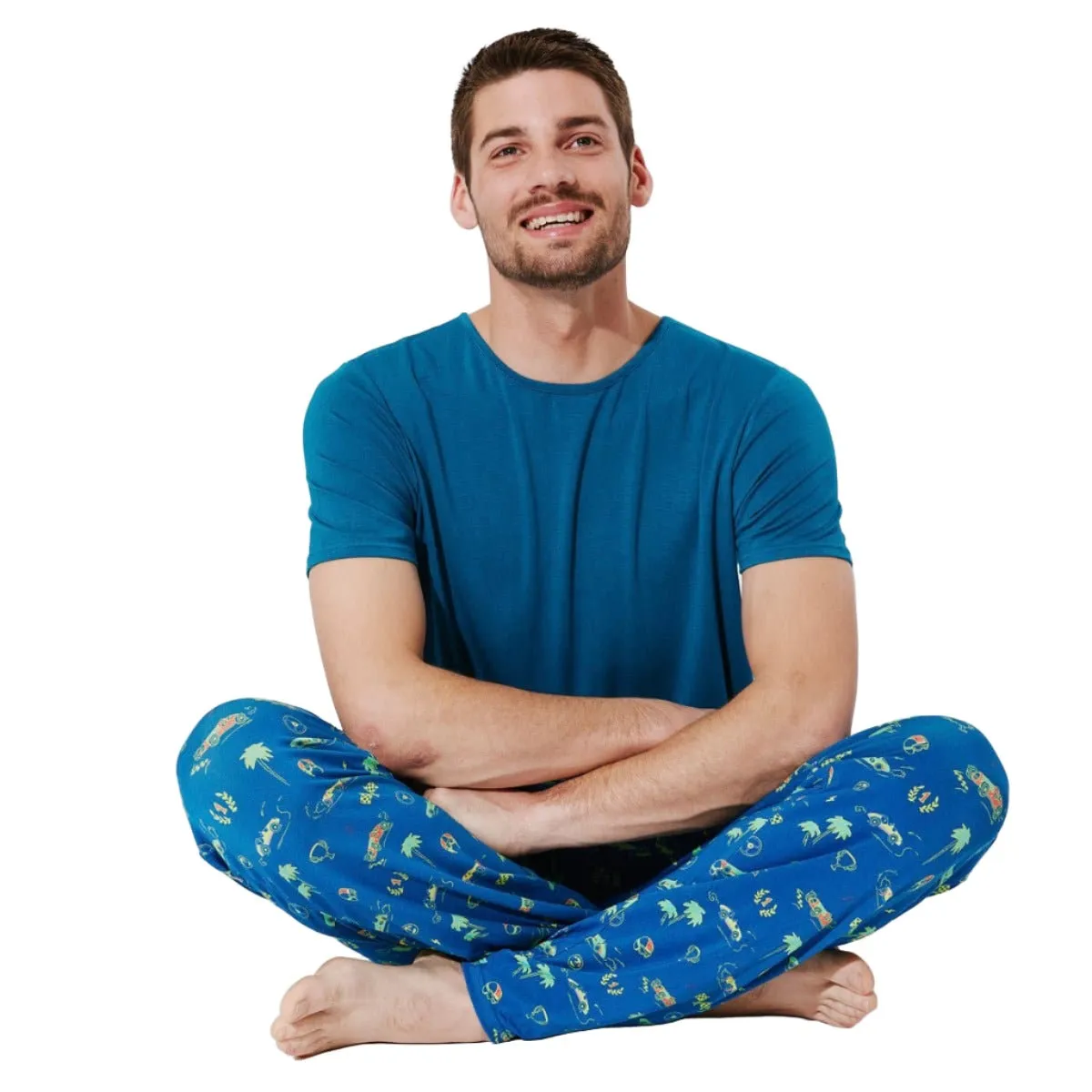 Monaco Blue Bamboo Men's Pajama Set