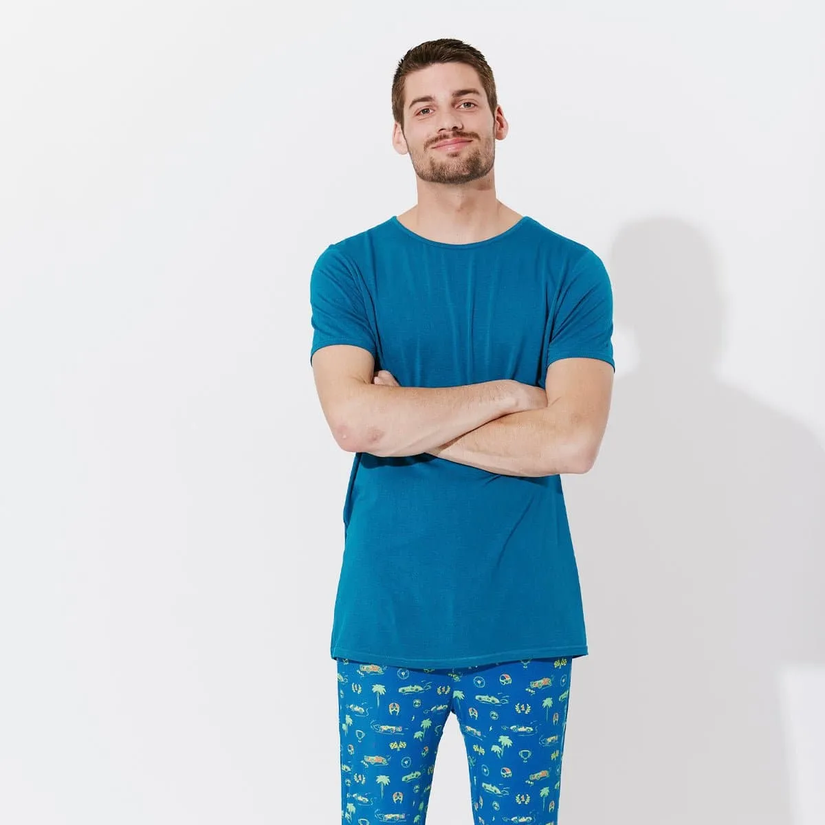 Monaco Blue Bamboo Men's Pajama Set