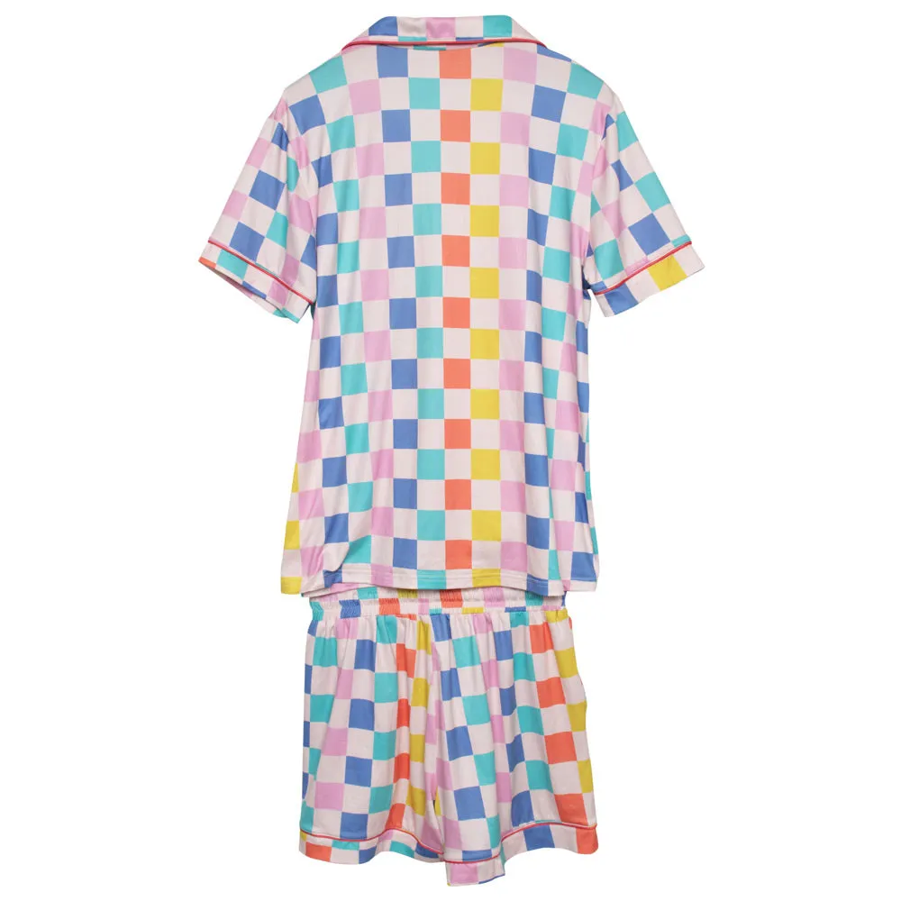 Multicolored Checker Wholesale Matching Pajamas