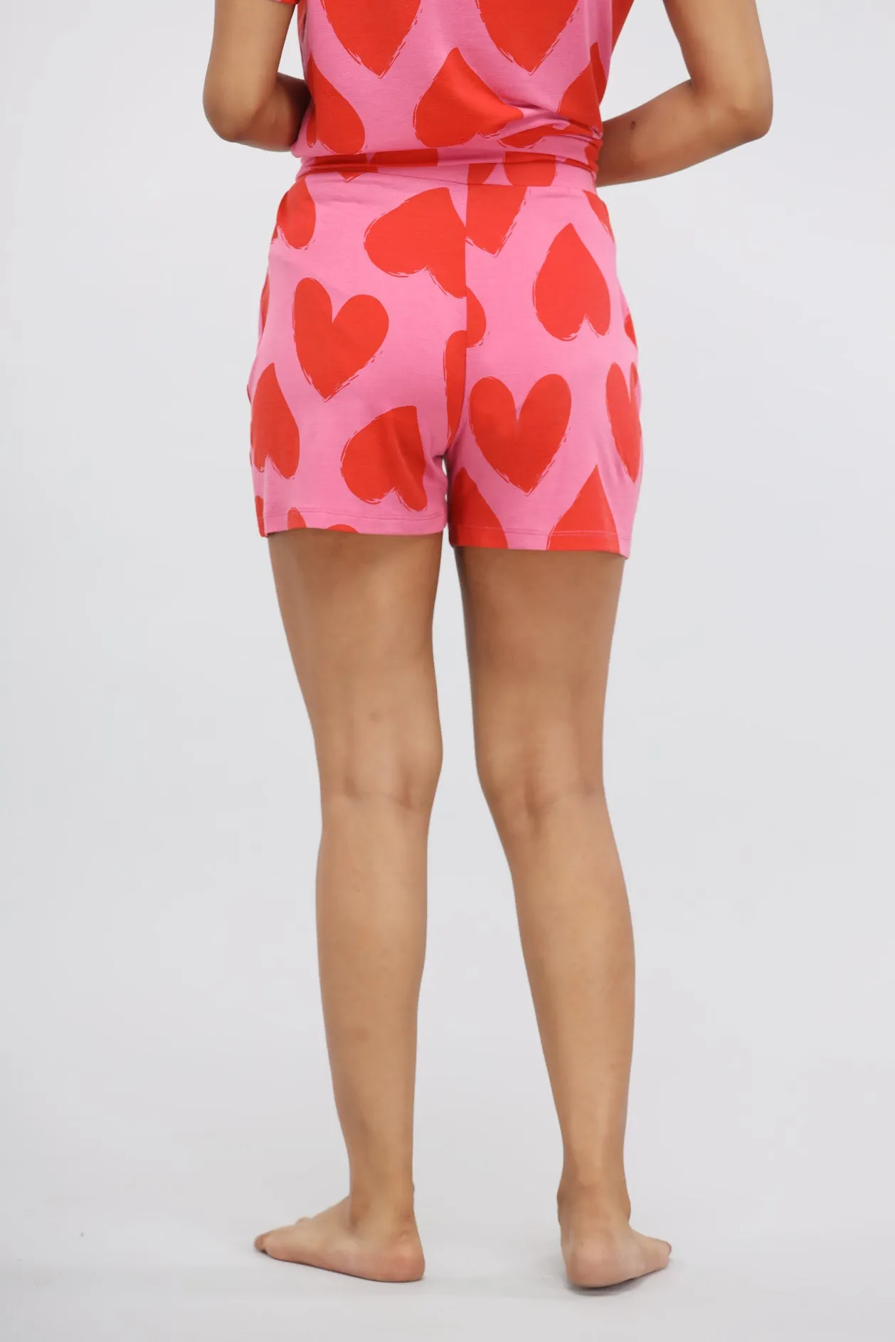 Pink Love Modal Shorts Set