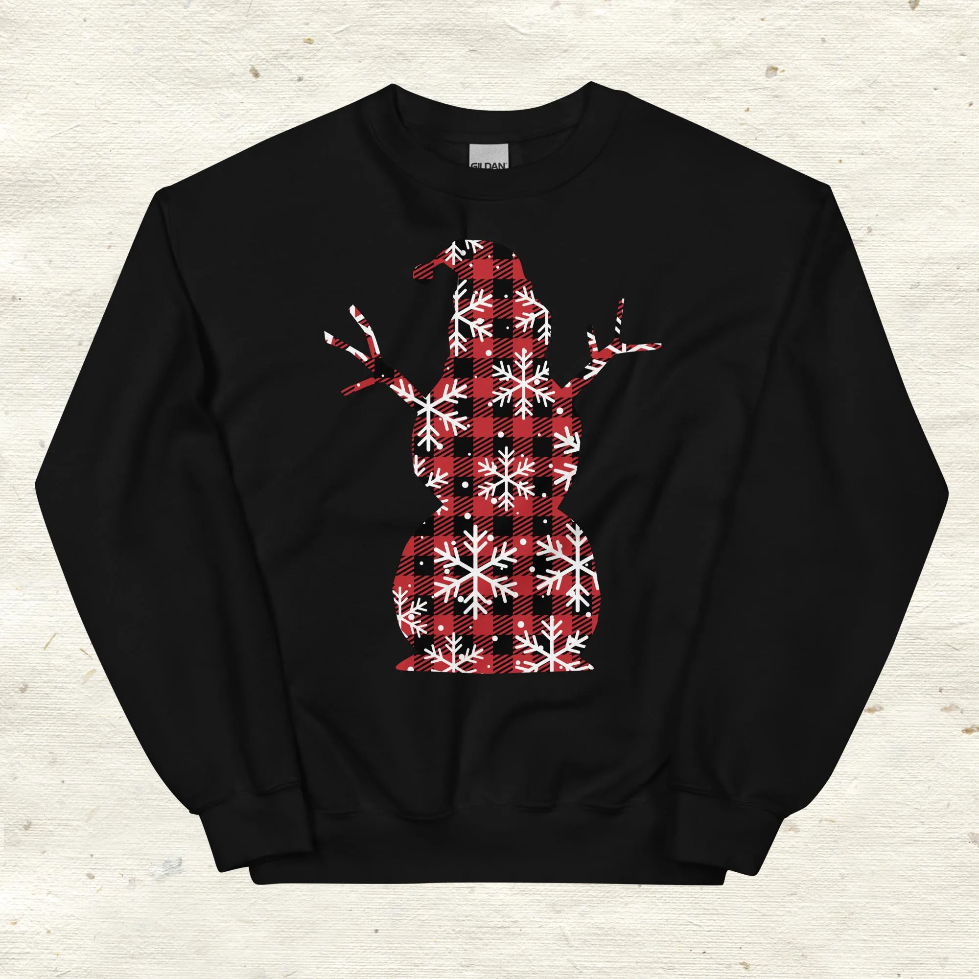 Plaid Snowflake Snowman Sweatshirt